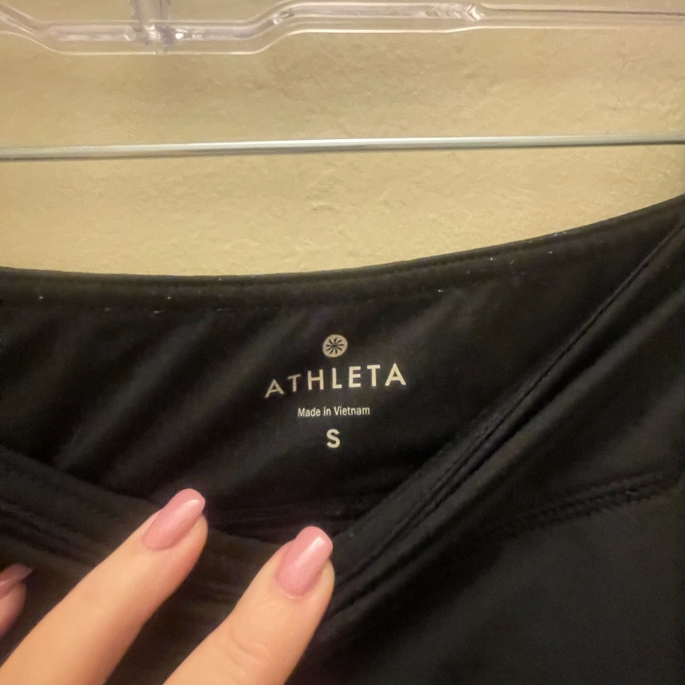 Athleta Black Mini Skort with Pink Stitching Small - Picture 3 of 4